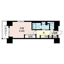 マストライフ西新宿 1Kの間取図画像