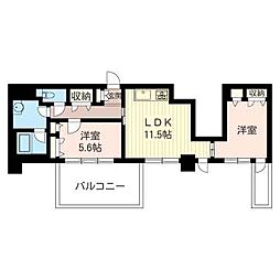グランコート勝島 2LDKの間取図画像