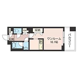 レジデンスシャルマン月島 ワンルームの間取図画像