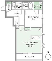 エクラージュ南 1LDKの間取図画像