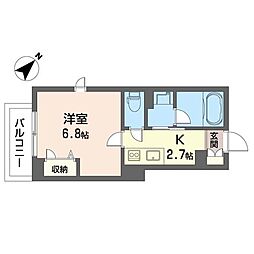 リエラ南馬込 1Kの間取図画像