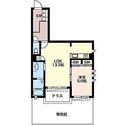 桜山パレス 1LDKの間取図画像
