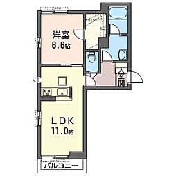 ヴェィル61 1LDKの間取図画像