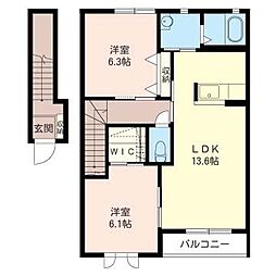 シャーメゾン 2LDKの間取図画像