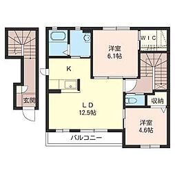 エスポワールSectionA 2LDKの間取図画像