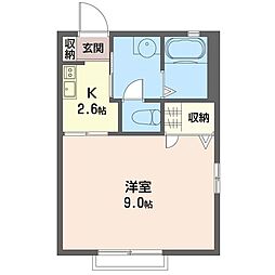 カーサ鵠沼桜が岡 1Kの間取図画像