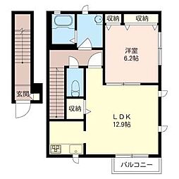 ディアコート鵠沼 1LDKの間取図画像