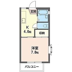 江ノ島ラッフルズ 1DKの間取図画像
