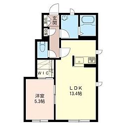 エミネンス鵠沼松が岡 1LDKの間取図画像