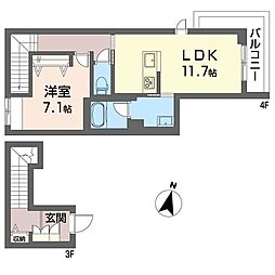 ラ リノ 1LDKの間取図画像