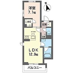 メゾンブラン 1LDKの間取図画像