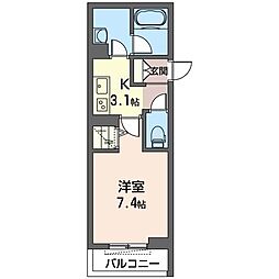 シャーメゾン・プリュネ 1Kの間取図画像