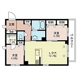 ウィンズフォレスト 2LDKの間取図画像