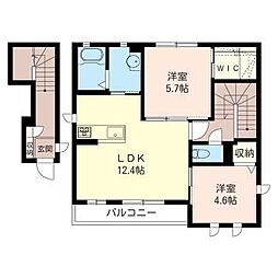 シャトルコーポ3 2LDKの間取図画像