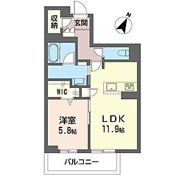 アーベイン武蔵浦和 1LDKの間取図画像