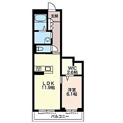 アンビエラむさし野 1LDKの間取図画像