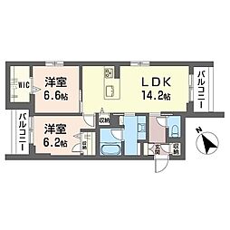 グラストーン 2LDKの間取図画像
