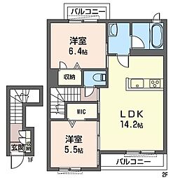 フェリーチェ3 2LDKの間取図画像