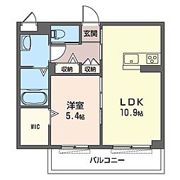 BEREO志木 1LDKの間取図画像