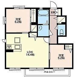 シャーメゾンガーデンズC 2LDKの間取図画像