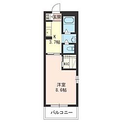 メゾンベール西船 1Kの間取図画像