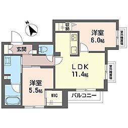 Alivio西船橋 2LDKの間取図画像