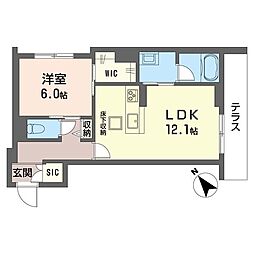 ベルヴェデーレ 1LDKの間取図画像
