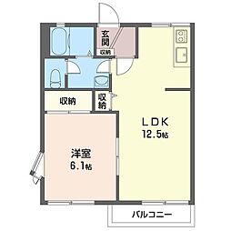 メゾンクレール 1LDKの間取図画像