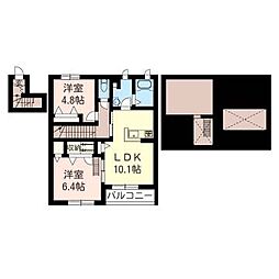 GRACE 2LDKの間取図画像
