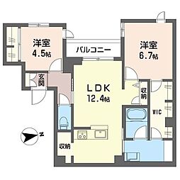 クオリスタ 2LDKの間取図画像