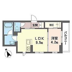 ルミエール妙蓮寺3 1LDKの間取図画像