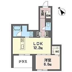ラリシェス 1LDKの間取図画像