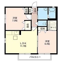 グリーンパーク 2LDKの間取図画像