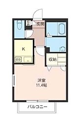 メゾン・ド・ポトフー ワンルームの間取図画像