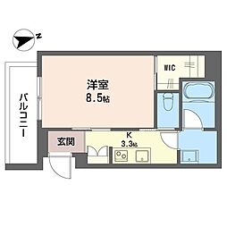 カ・ピリナ柏 1Kの間取図画像