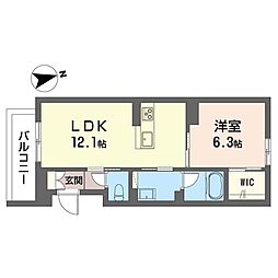 カ・ピリナ柏 1LDKの間取図画像