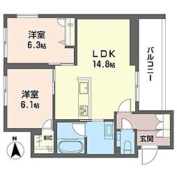 ハレ アネラ 2LDKの間取図画像