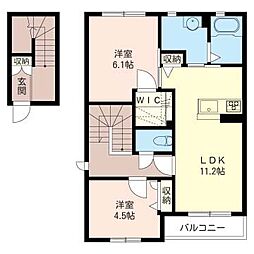 アンビシアC 2LDKの間取図画像