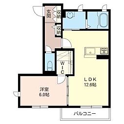 フルールE 1LDKの間取図画像