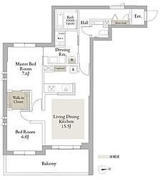 ウィズプラス三鷹 2LDKの間取図画像