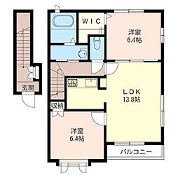 フォレステージュA 2LDKの間取図画像