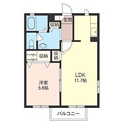 プレミールヴィラ 1LDKの間取図画像