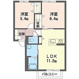 オレンジプレジオ 2LDKの間取図画像