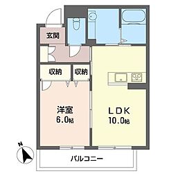 リリー・プランドール1 1LDKの間取図画像