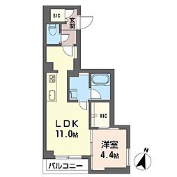 メゾン・グランドソレーユ 1LDKの間取図画像