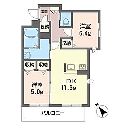 ベレオオンダ 2LDKの間取図画像
