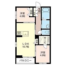 パルテノン 2LDKの間取図画像