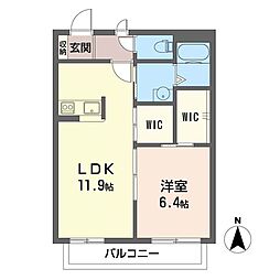 グリーンパレス八潮 1LDKの間取図画像