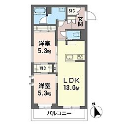 ディノコート 2LDKの間取図画像