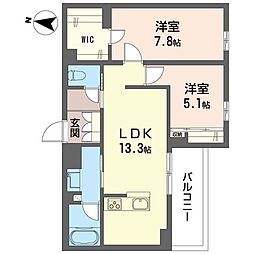 ルトリコ浦和 II 2LDKの間取図画像